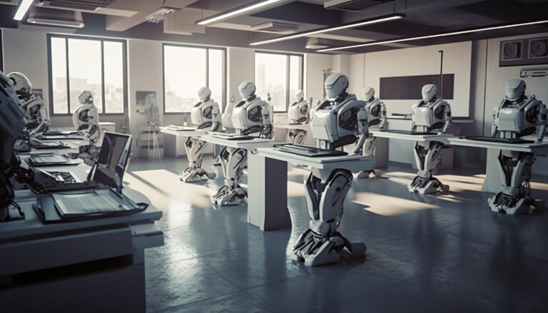 illustration showing AI automation reshaping modern workforce roles