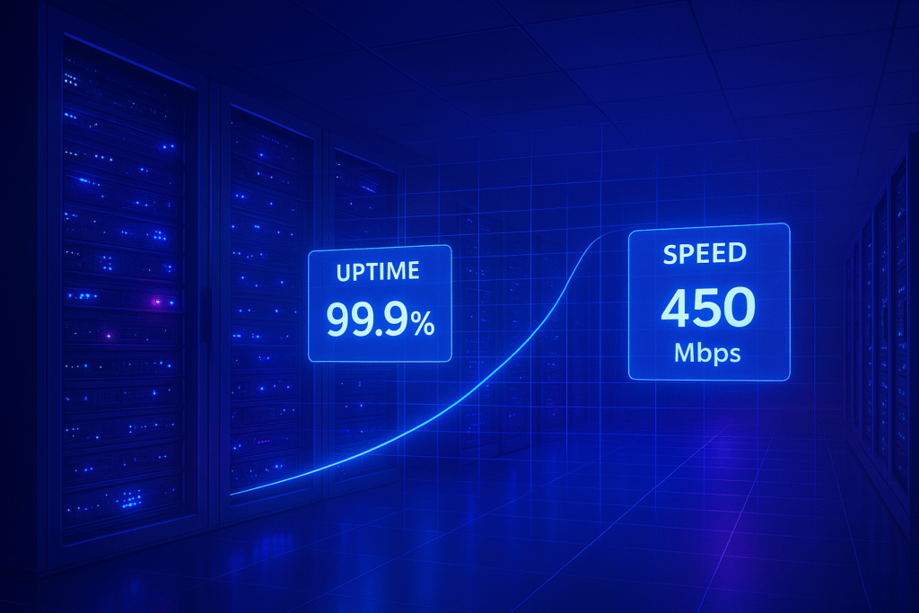 Data center servers representing reliable and fast web hosting services in Indonesia