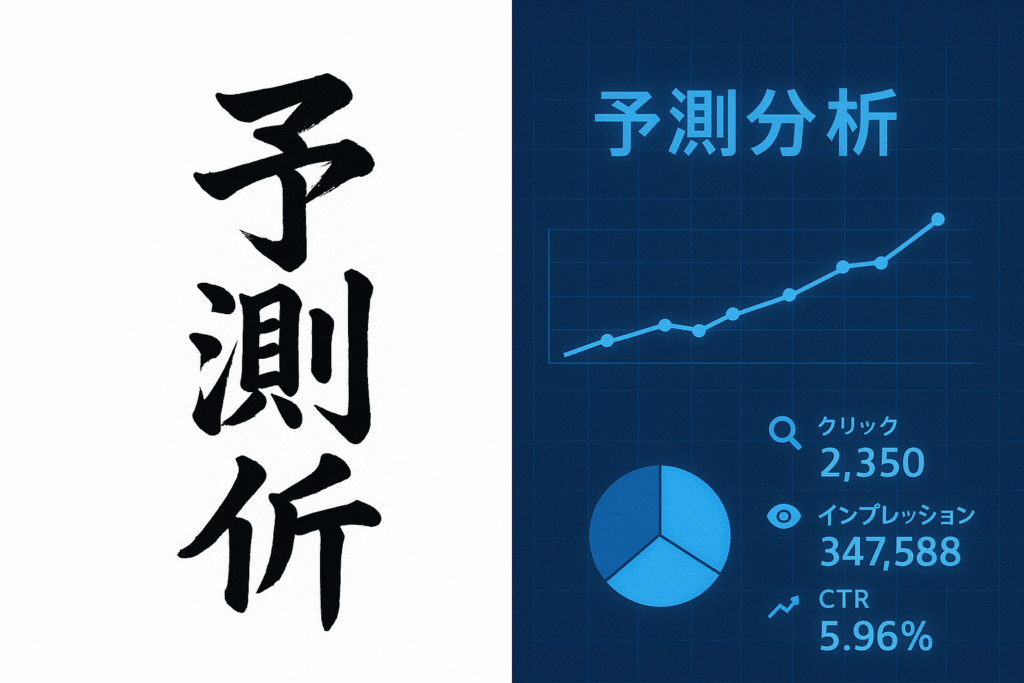 Japanese calligraphy blending with marketing analytics