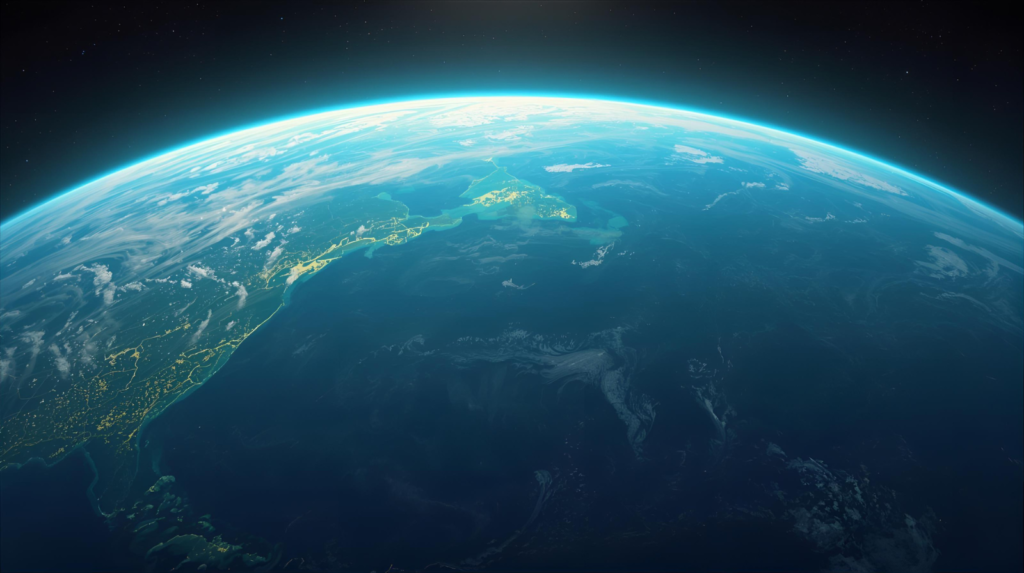Visual representation of the Doldrums equatorial region showing low-wind atmospheric conditions