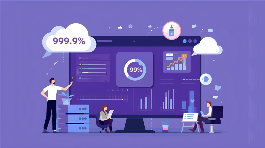 website uptime monitoring dashboard for business and e-commerce sites hosted on Hostinger with a 99.9 percent uptime guarantee