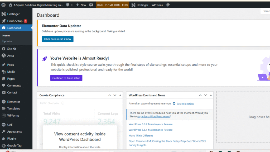WordPress dashboard - install theme