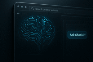 ChatGPT Atlas browser interface with embedded AI assistant