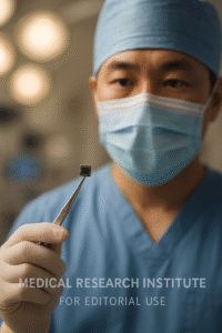 PRIMA retinal implant microchip used to restore reading vision for patients with advanced dry AMD.