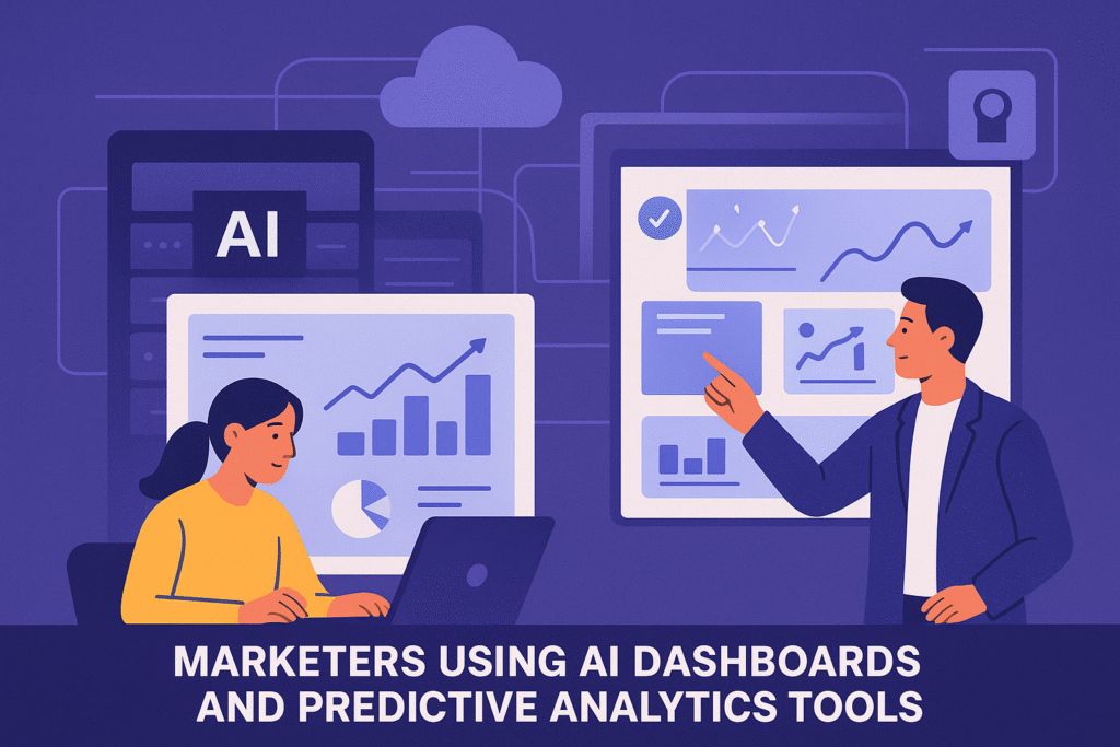 Marketers using AI analytics dashboards