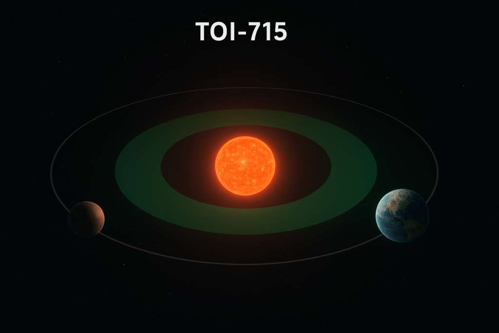 Visualization of the TOI-715 planetary system