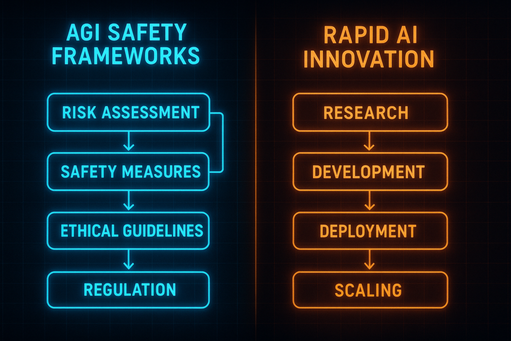 AGI safety frameworks vs fast innovation pathways