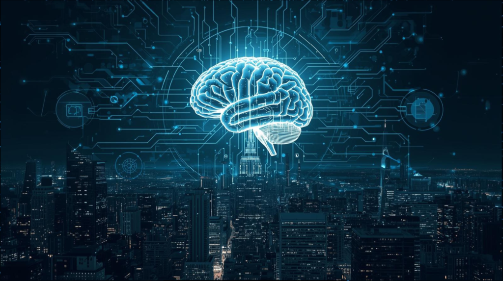 Future of AI in 2025 showing how artificial intelligence may reshape society, the economy, and global power