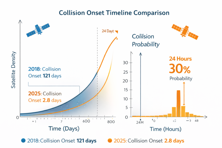 CRASH Clock showing Low Earth Orbit collision risk timeline