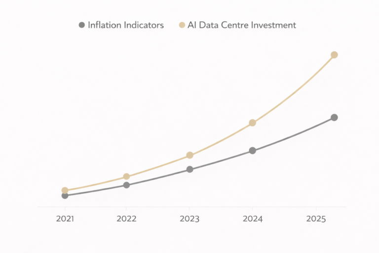 Chart showing AI investment growth contributing to inflation pressure