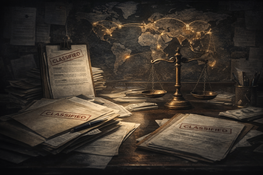 Epstein files investigation 2026 showing connections between law finance and global politics