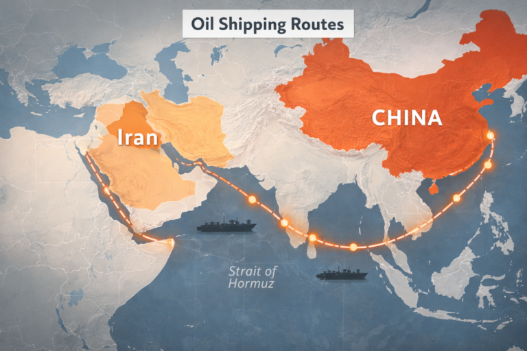 map showing iran oil exports to china geopolitical risk 2026