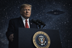 Donald Trump speaking about releasing UFO and alien government files in 2026