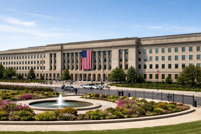 Pentagon building exterior under clear sky