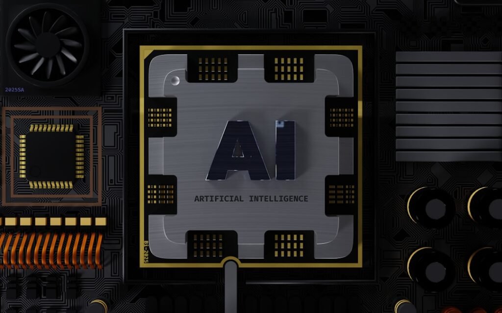 AI energy cut 100x — a futuristic brain-like circuit glowing with energy efficiency and reduced power consumption