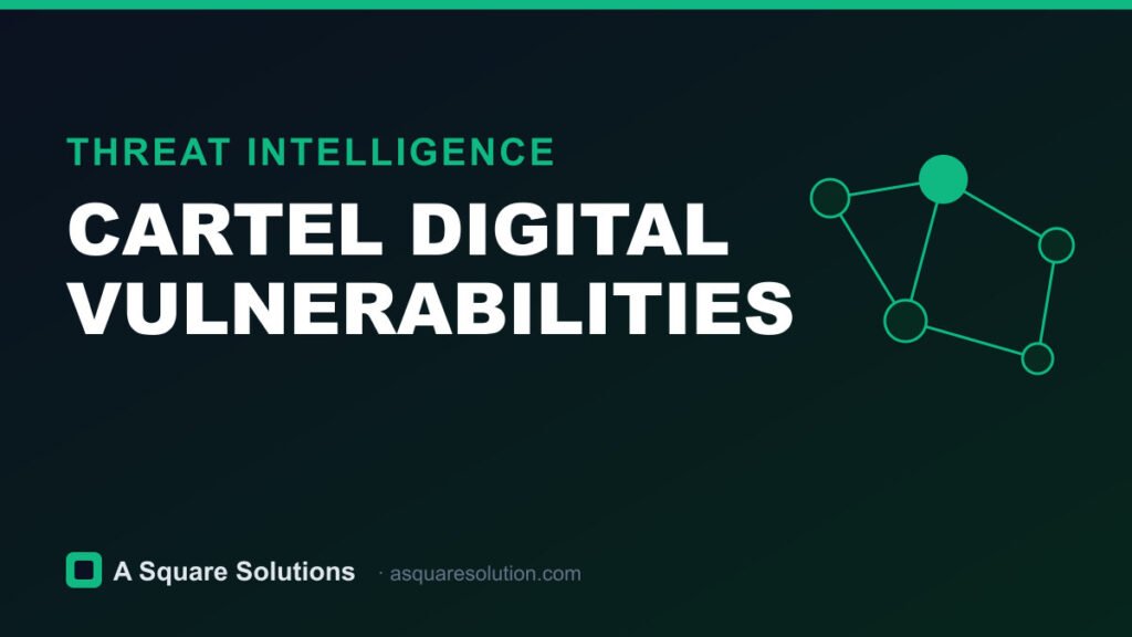 Cyber threat intelligence network graphic for cartel digital vulnerabilities
