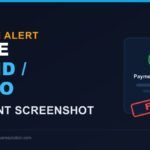 Warning graphic showing a fake PayID payment screenshot used in a scam
