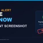 Warning graphic showing a fake PayNow payment screenshot used in a scam