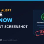 Warning graphic showing a fake PayNow payment screenshot used in a scam