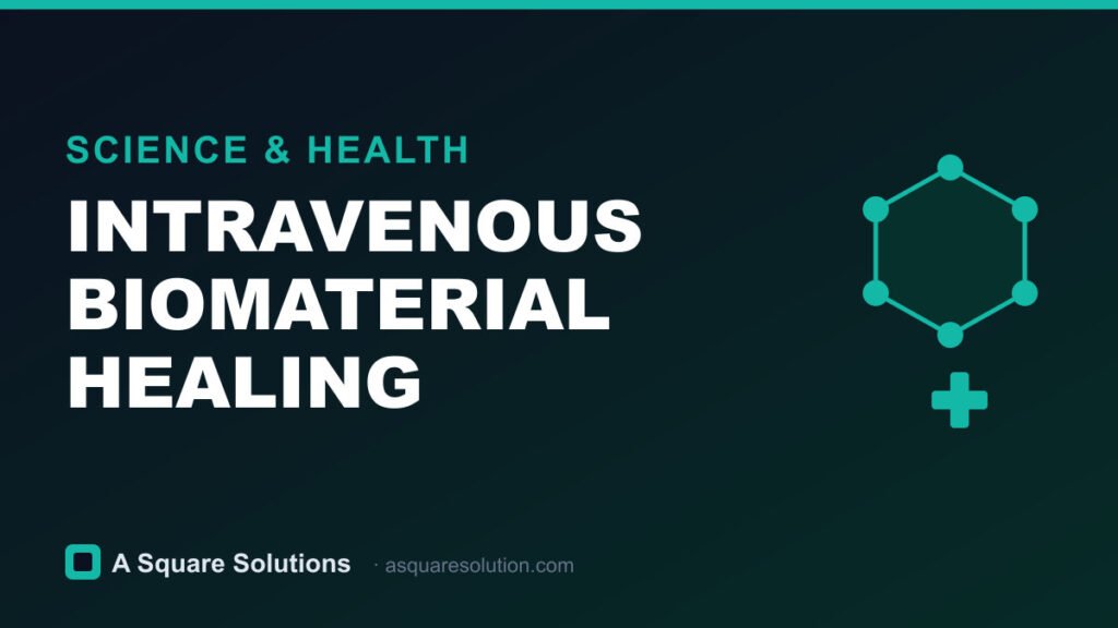 Science and healthcare illustration for intravenous biomaterial tissue repair