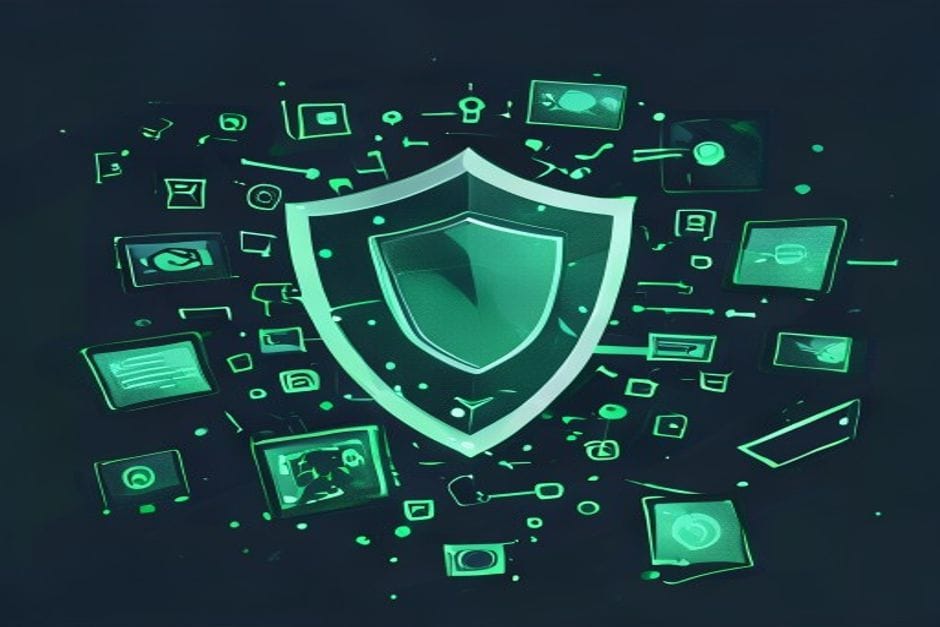 Illustration: ScamCheck AI shield blocking phishing messages