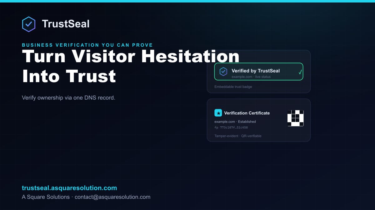 TrustSeal — business verification product built by A Square Solutions
