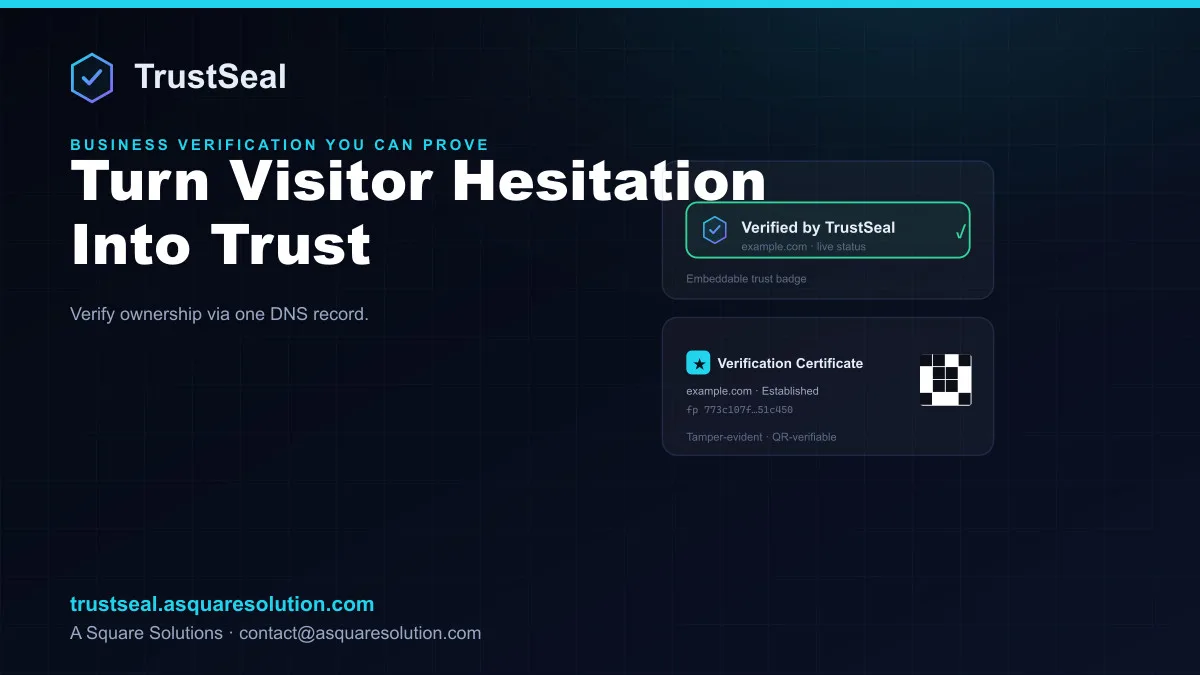 TrustSeal — business verification product built by A Square Solutions